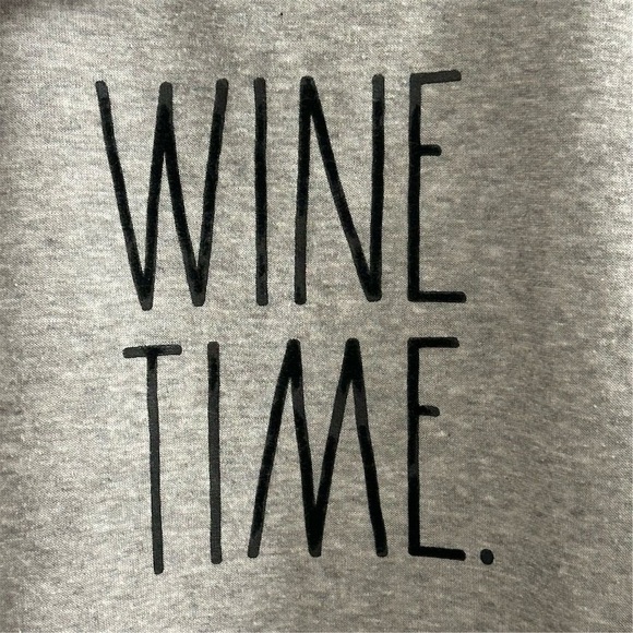 Rae Dunn Women's "Wine Time" Cowlneck Sweatshirt Gray Size M - Picture 3 of 9